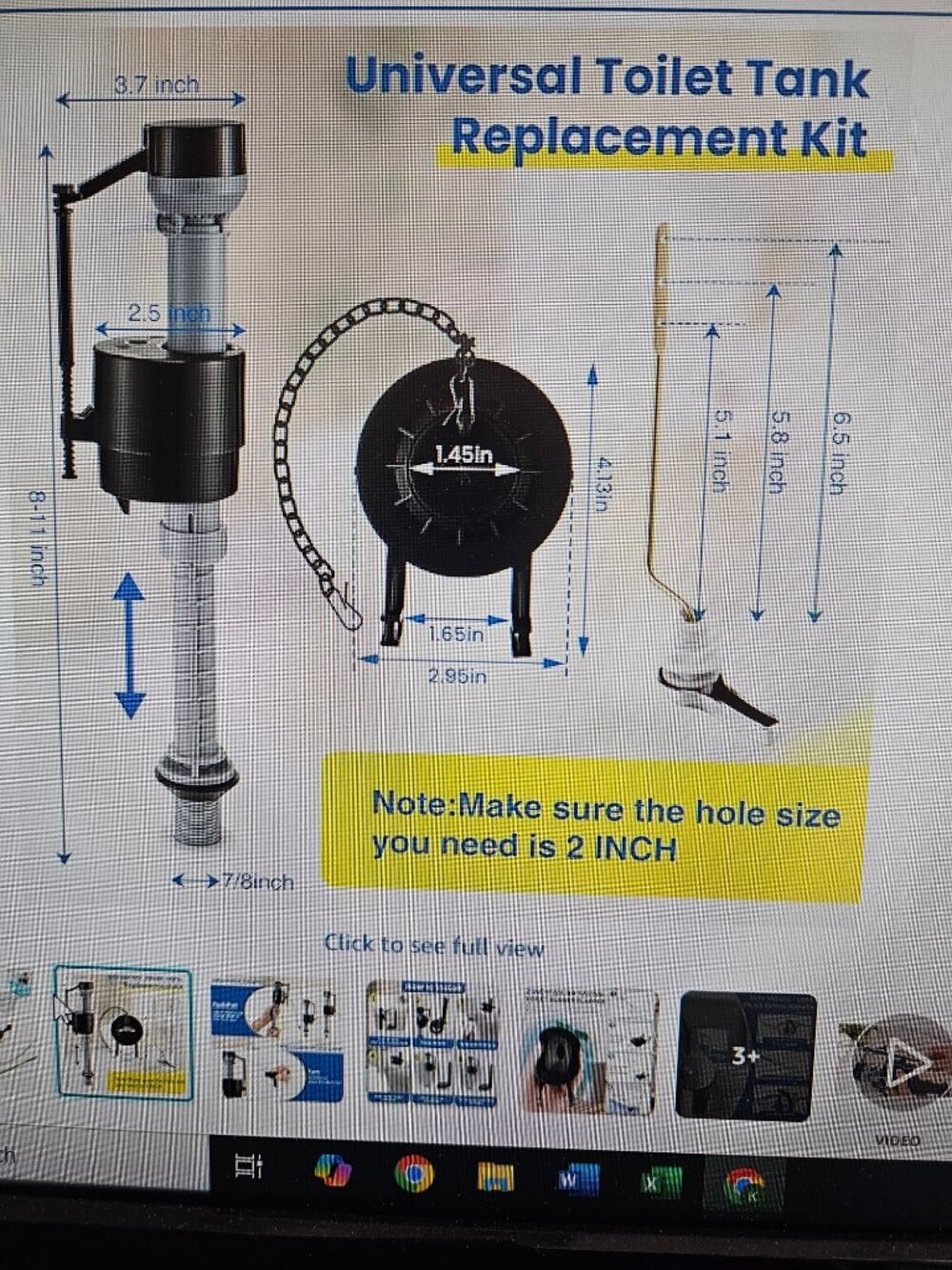 Saillong Universal Toilet Tank Repair Kit - NEW